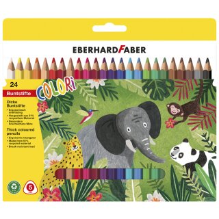 EBERHARD FABER Dreikant-Buntstift COLORI Jumbo 24er Etui
