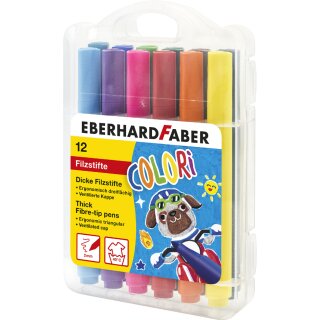 EBERHARD FABER Dicke Fasermaler COLORI 12er Kunststoffetui