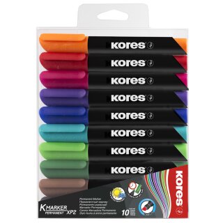 Kores Permanent-Marker "K MARKER" Keilspitze 10er Etui