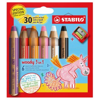 STABILO Multitalentstift woody 3 in 1 6er Etui Einhorn