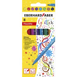 EBERHARD FABER Glitter-Fasermaler 8er Kartonetui