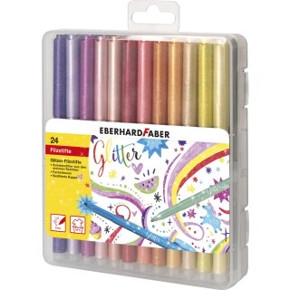 EBERHARD FABER Glitter-Fasermaler 24er Kunststoffbox