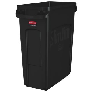 Rubbermaid Abfallbehälter Slim Jim mit Lüftungskanälen schwarz