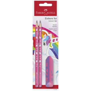 FABER-CASTELL Schreibset Einhorn pink 3-teilig