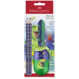 FABER-CASTELL Schreibset Dino blau 4-teilig
