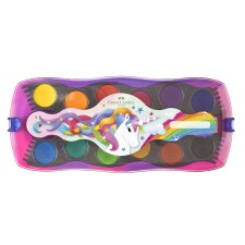 FABER-CASTELL Deckfarbkasten CONNECTOR Einhorn 12 Farben