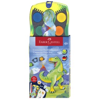 FABER-CASTELL Deckfarbkasten CONNECTOR Dino 12 Farben
