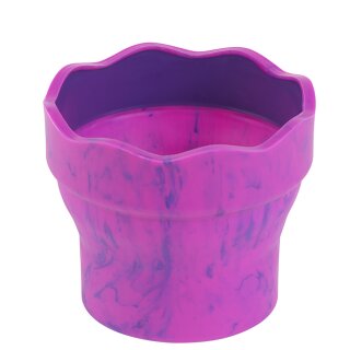 FABER-CASTELL Wasserbecher CLIC & GO pink marmoriert