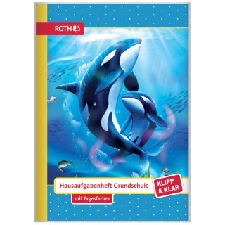 ROTH Hausaufgabenheft Klipp & Klar "Orcas" DIN A5