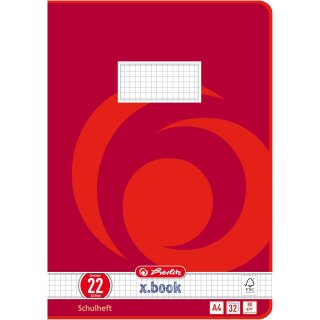 herlitz Schulheft x.book DIN A4 Lineatur 22 / kariert