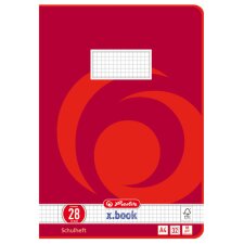 herlitz Schulheft x.book DIN A4 Lineatur 28 / kariert