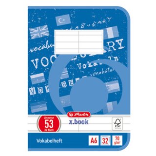 herlitz Vokabelheft x.book DIN A6 2-spaltig 32 Blatt