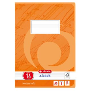 herlitz Notenheft x.book DIN A5 Lineatur 14 8 Blatt