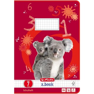 herlitz Schulheft x.book DIN A4 Lineatur 7 / kariert