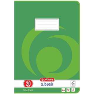 herlitz Schulheft x.book DIN A4 Lineatur 20 / blanko