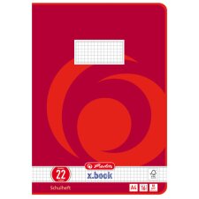 herlitz Schulheft x.book DIN A4 Lineatur 22 / kariert