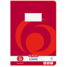 herlitz Schulheft x.book DIN A4 Lineatur 26 / kariert