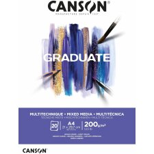 CANSON Studienblock GRADUATE MIXED MEDIA weiß DIN...