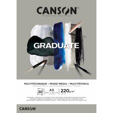 CANSON Studienblock GRADUATE MIXED MEDIA grau DIN A3 30...
