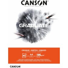 CANSON Studienblock GRADUATE SKIZZE DIN A4 weiß 40...