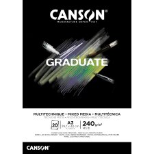 CANSON Studienblock GRADUATE MIXED MEDIA schwarz DIN A3...