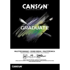 CANSON Studienblock GRADUATE MIXED MEDIA schwarz DIN A5...