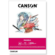 CANSON Studienblock GRADUATE Manga DIN A3 weiß 30...