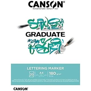 CANSON Studienblock GRADUATE LETTERING MARKER DIN A4 weiß 20 Blatt