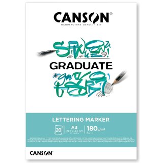 CANSON Studienblock GRADUATE LETTERING MARKER DIN A3 weiß 20 Blatt