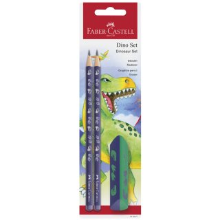 FABER-CASTELL Schreibset Dino blau 3-teilig