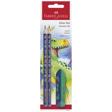 FABER-CASTELL Schreibset Dino blau 3-teilig