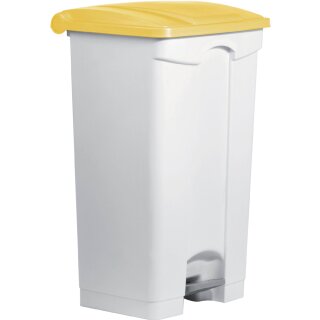 helit Tret-Abfalleimer "the step" 90 Liter weiß/gelb