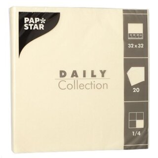 PAPSTAR Lunch-Servietten 320 x 320 mm 3-lagig champagner 20 Stück
