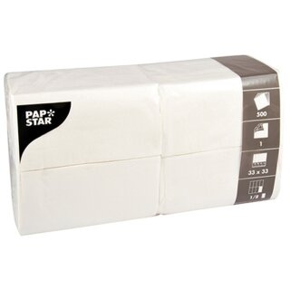 PAPSTAR Bistro-Servietten 330 x 330 mm 1-lagig weiß 500 Stück