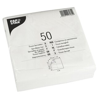 PAPSTAR Lunch-Servietten 330 x 330 mm 2-lagig weiß 50 Stück