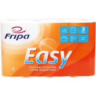 Fripa Küchenrolle Easy 3-lagig hochweiß 4 Rollen á 45 Blatt