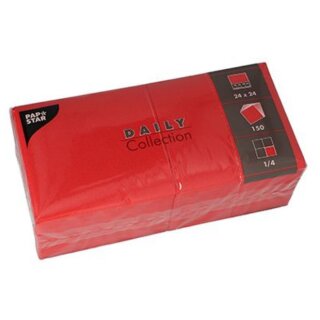 PAPSTAR Cocktail-Servietten 240 x 240 mm 3-lagig rot 150 Stück