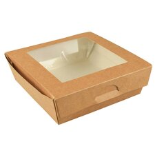 PAPSTAR Feinkostbox "pure" eckig 1.500 ml braun...