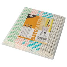 PAPSTAR Papier-Trinkhalm "Stripes" 200 mm...