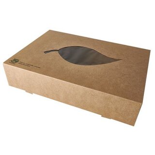 PAPSTAR Cateringbox "pure" 357 x 247 x 80 mm braun 10 Stück