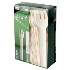 PAPSTAR Papier-Gabeln "pure" Länge: 155 mm...