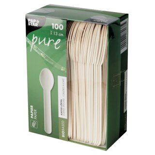 PAPSTAR Papier-Kaffeelöffel "pure" Länge: 130 mm weiß 100 Stück