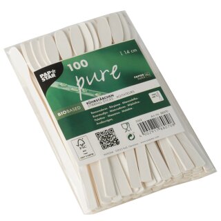 PAPSTAR Papier-Rührstäbchen "pure" Länge: 140 mm weiß 100 Stück