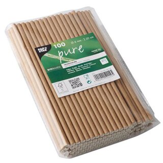 PAPSTAR Papier-Trinkhalm "pure" 200 mm braun aus Papier 100 Stück