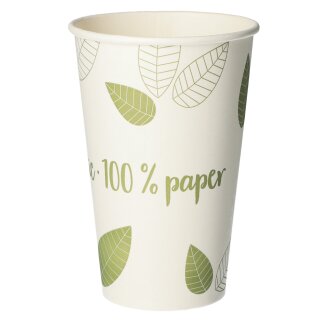 PAPSTAR Papp-Trinkbecher "pure" ZERO 0,3 l beige/grün 50 Stück