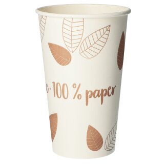 PAPSTAR Papp-Trinkbecher "pure" ZERO 0,4 l beige/braun 50 Stück