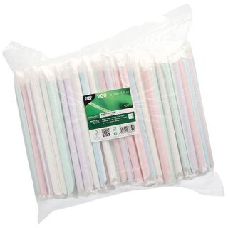 PAPSTAR Papier-Trinkhalm 200 mm farbig sortiert 200 Stück