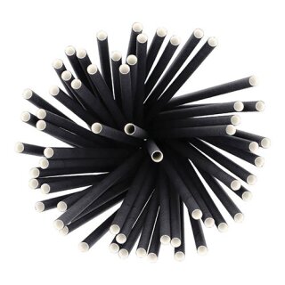 PAPSTAR Papier-Trinkhalm "pure" 250 mm schwarz 500 Stück