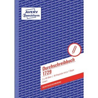 AVERY Zweckform Formularbuch "Durchschreibebuch" A5 2 x 40 Blatt