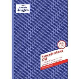 AVERY Zweckform Formularbuch "Kassenabrechnung" A4 2 x 40 Blatt